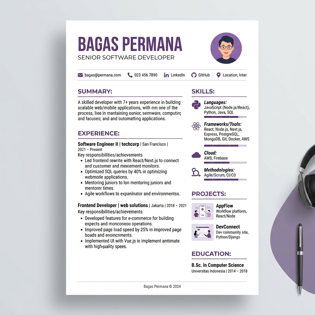 Bagas Permana CV Preview